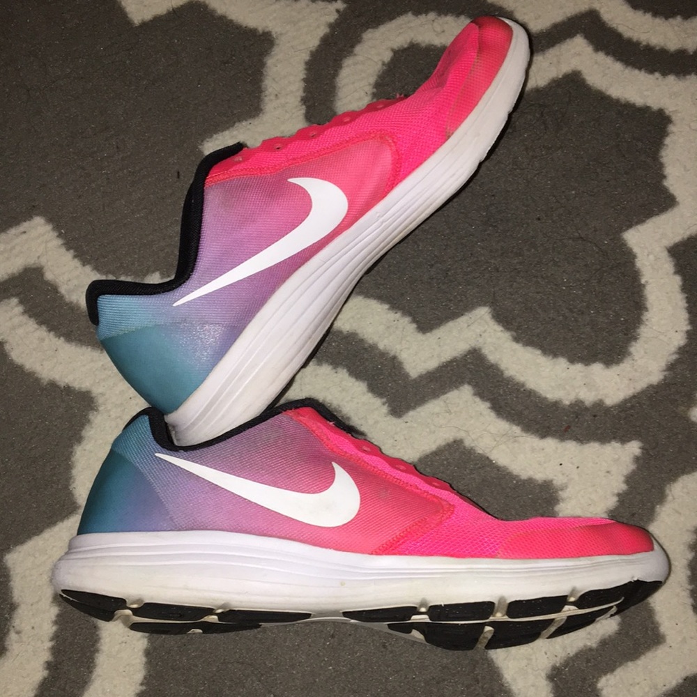 Pink, Purple, & Blue Ombré Nike Revolution 3